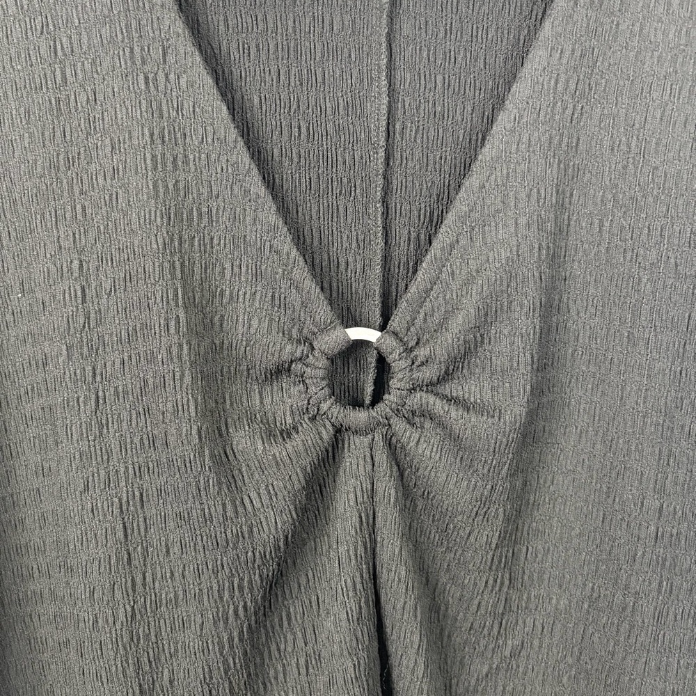Penningtons Black Short Sleeve Stretch Blouse Top Size 2X Office Summer Basic - Picture 3 of 9